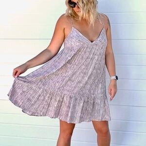 Boho Babydoll Flowy Mini Dress with Tie Back Adjustable Straps